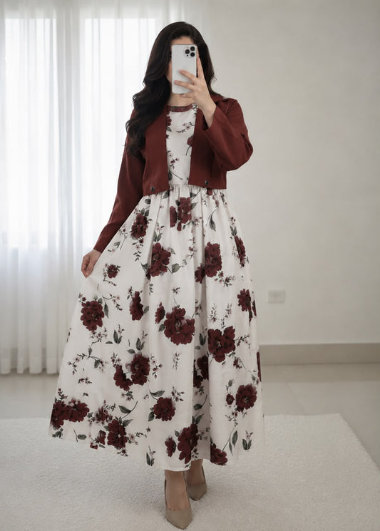 New arrival Digital Sleeve'less Maxi With Koti