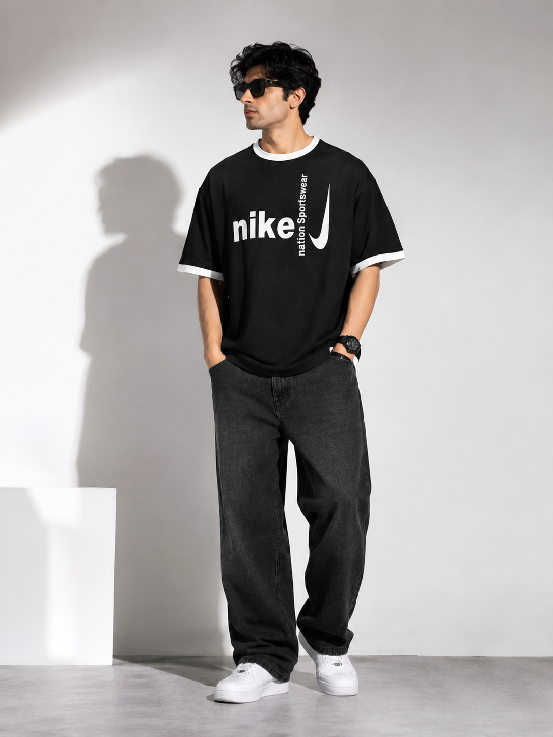 Nike Printed  Dropshoulder   Fabric   Cotton jrsy