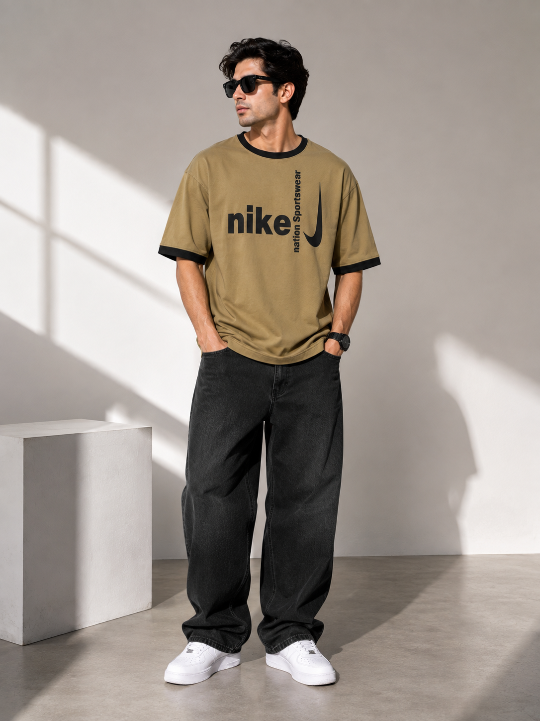 Nike Printed  Dropshoulder   Fabric   Cotton jrsy