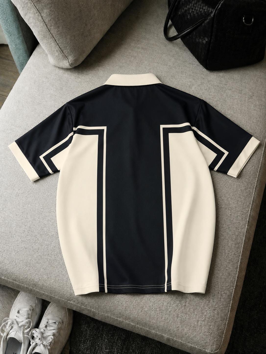 Zip Style; Contrast Print; Polo Tshirt