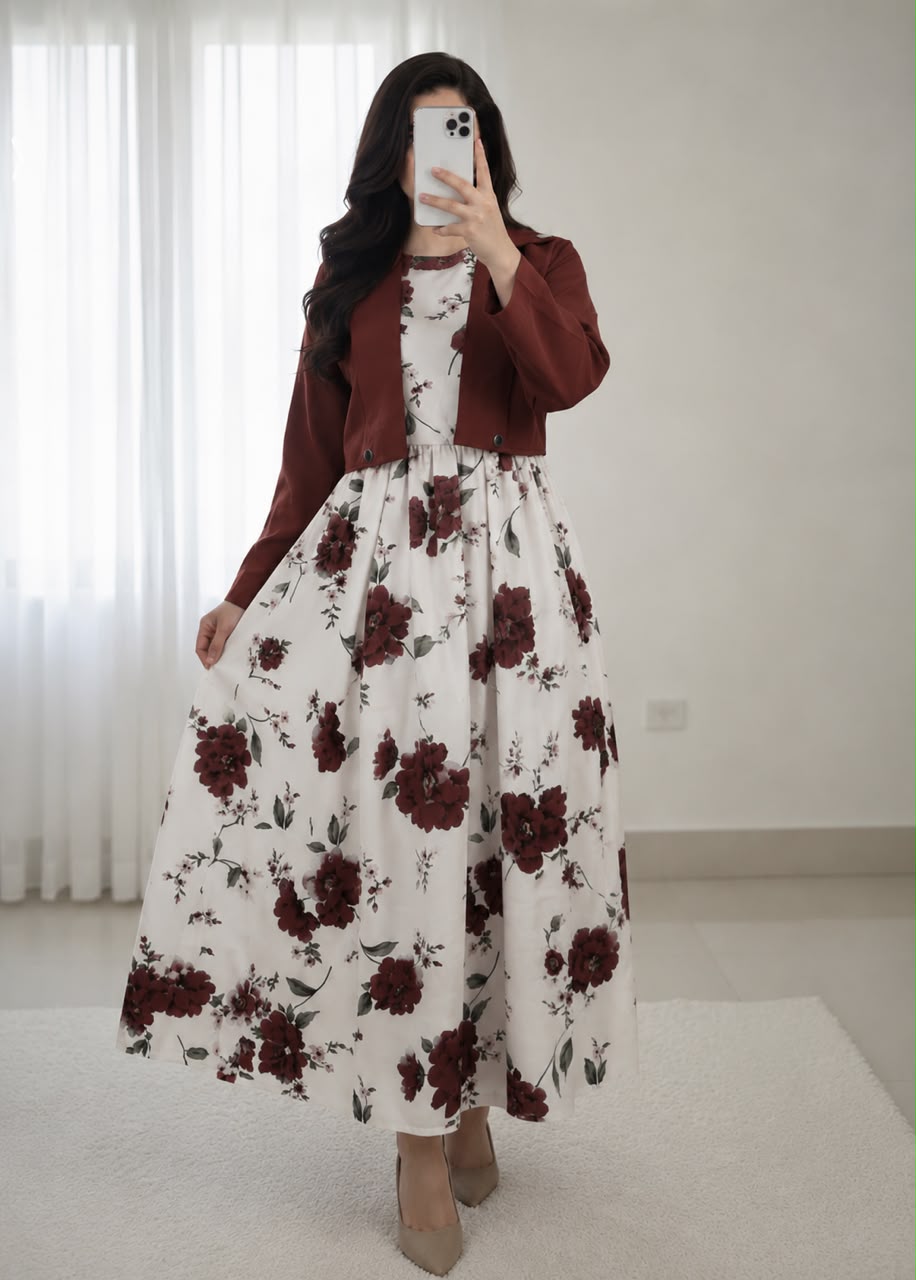 New arrival&nbsp;  Digital Sleeve'less Maxi With Koti