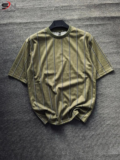 Stripe printed  Zip polo