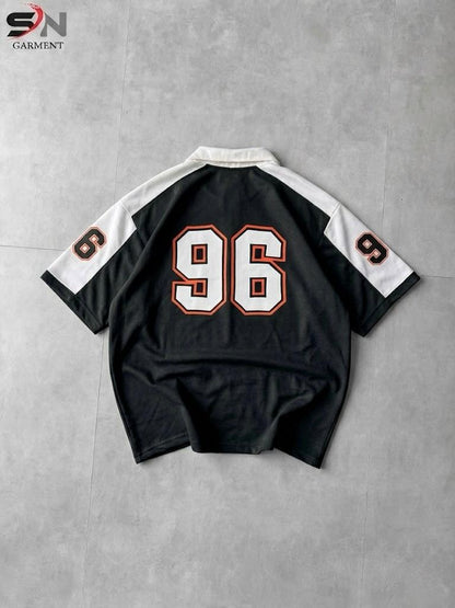 96 Front back  Embosed Printed  Zip Polo