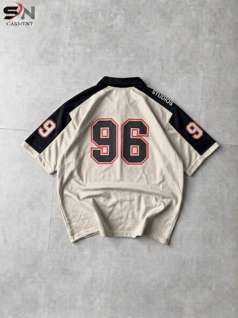 96 Front back  Embosed Printed  Zip Polo