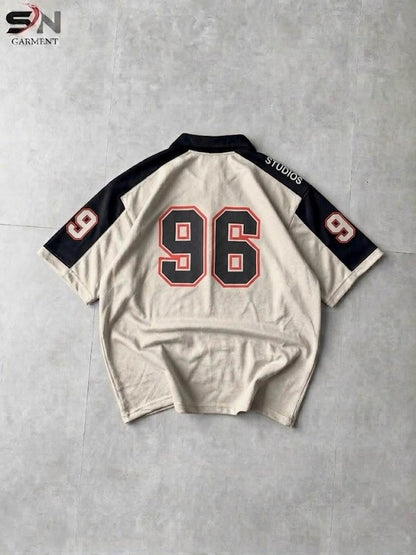 96 Front back  Embosed Printed  Zip Polo