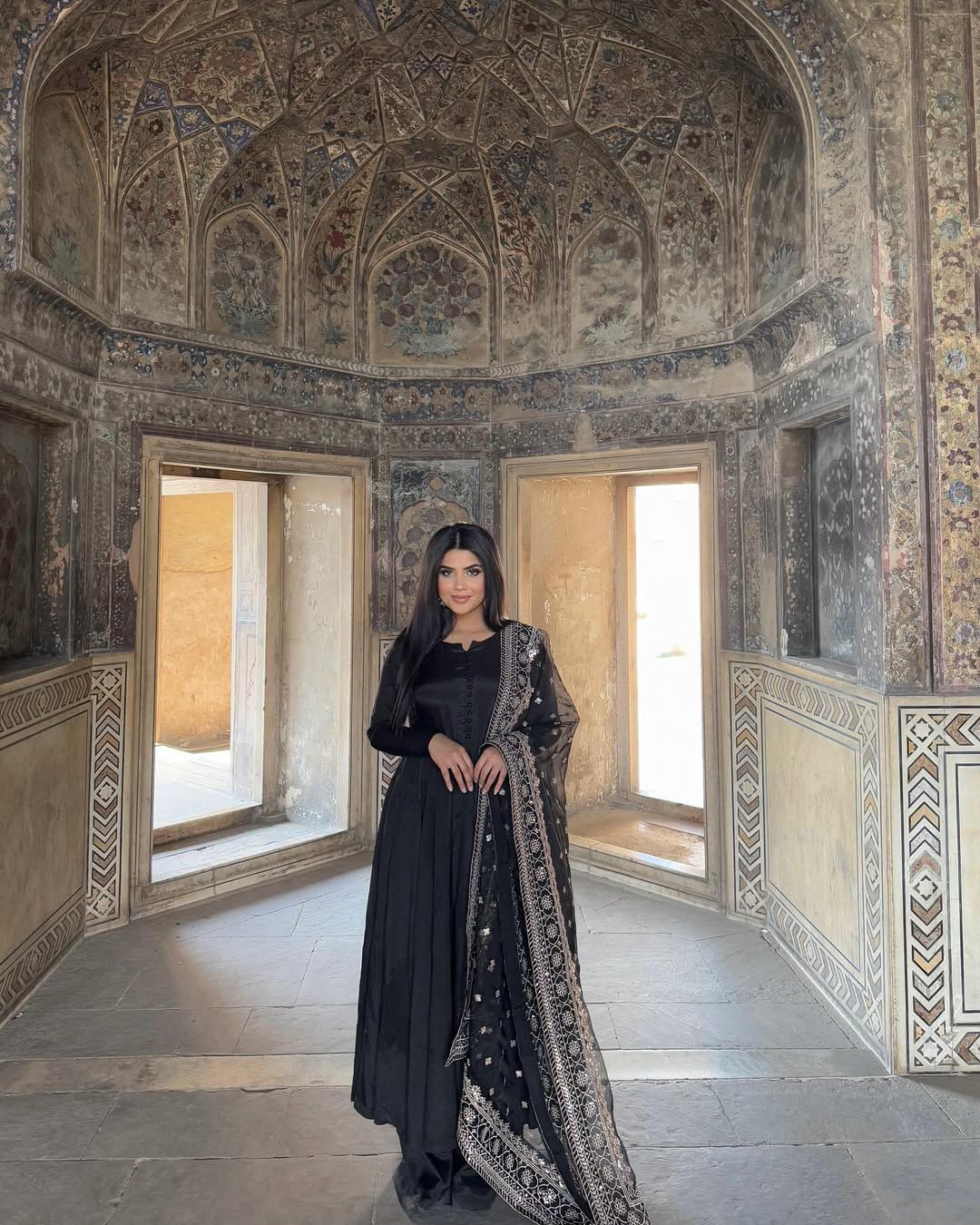 Noor e mahfil 3PCS  With ORGANZA DUPATTA