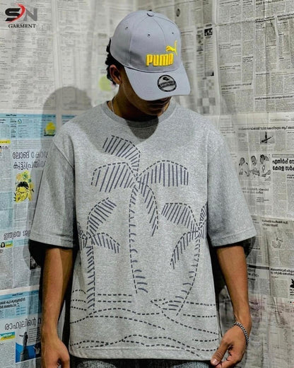 Palm Tree Graphic  printed Droshoulder