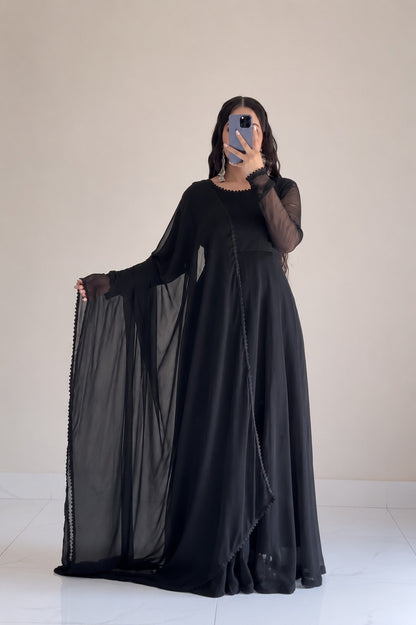 ANARKALI 3PCS  With Chaffon Dupatta