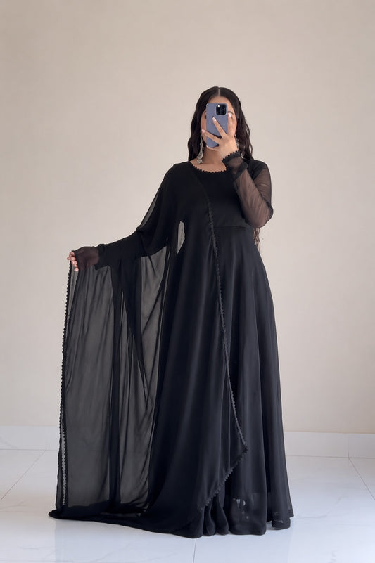 ANARKALI 3PCS  With Chaffon Dupatta