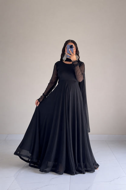 ANARKALI 3PCS  With Chaffon Dupatta