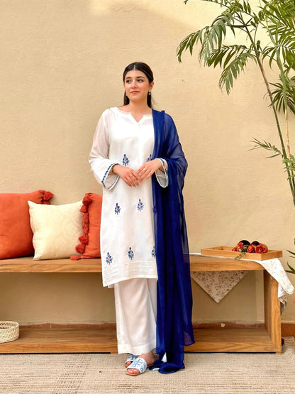 Blue Haze 3pcs  Chaffon Dupatta